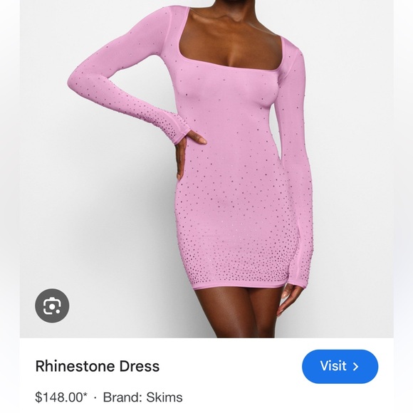 Pink Jelly Sheer Rhinestone Skims dress - Picture 3 of 4